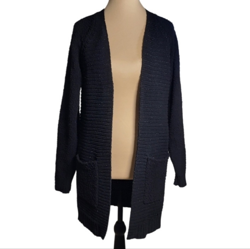 Cat & Jack Girl's Black Sparkly Cardigan - XL (14/16)